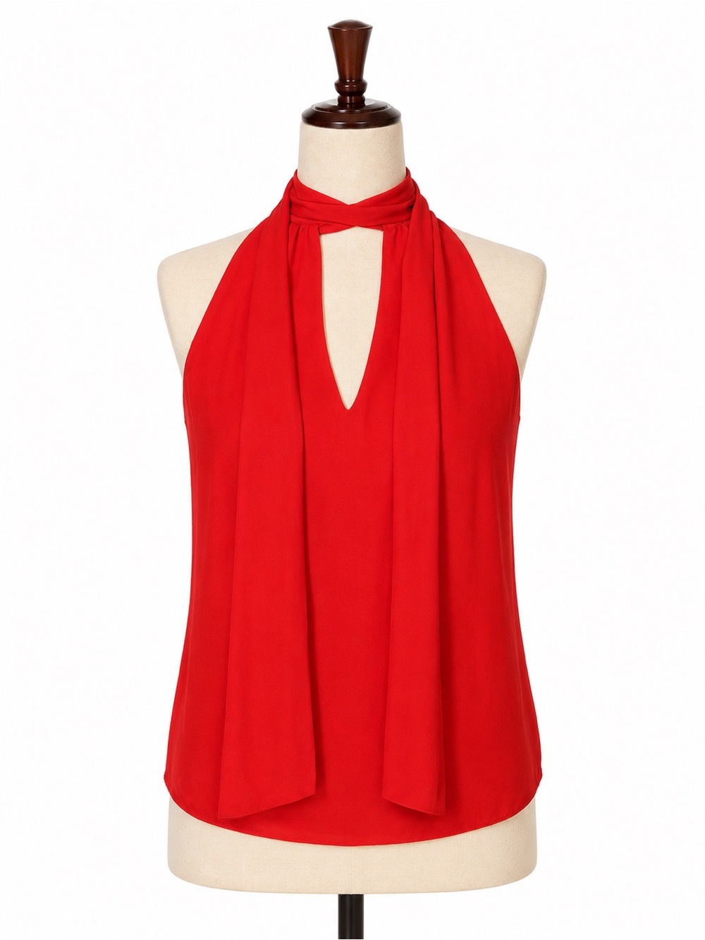 Prabal Gurung Red Halter Neck Tie-Front Women's Top- 2